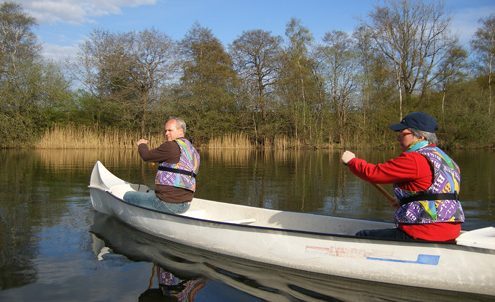 gemietetes Kanu auf dem Skanderborg See Camping