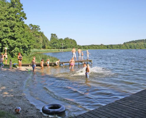 children playing at the beach