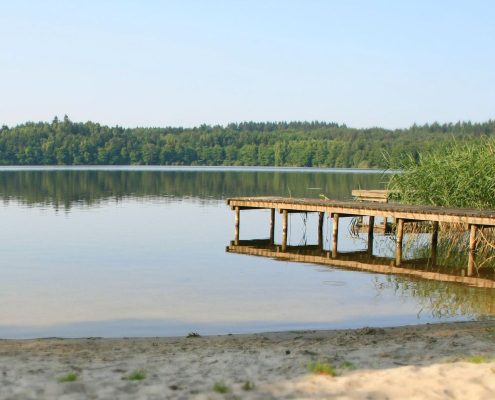 Børnevenlig strand ved Skanderborg Sø Camping