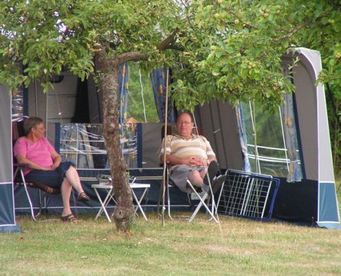 relaxing on the campsite